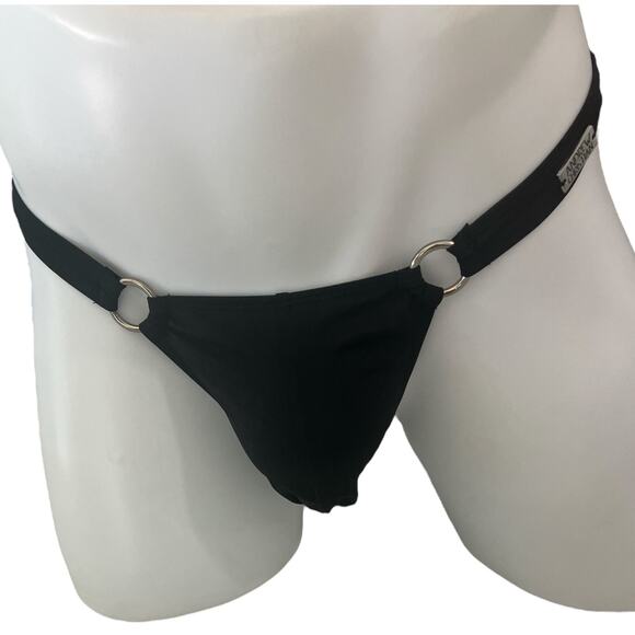 Andrew Christian Low Cut Ring Thong Large Black - Picture 6 of 10